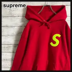 【極美品】シュプリーム☆刺繍パイルSロゴ 最高デザイン パーカー 人気Lサイズ