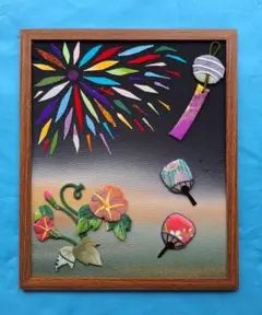 押し絵、タペストリ－、額飾り　「花火」