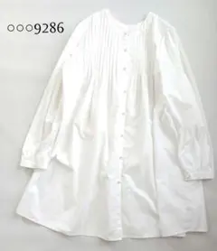 wawawa9286 ○○○9286　パールボタンピンタックチュニック　ホワイト