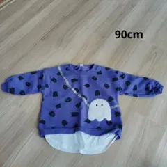 ゴーストデザインの紫色トップス 90cm
