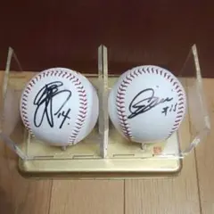 東北楽天イーグルス 則本昂大・銀次 球団ロゴ入り直筆サインボール(ケース付き)