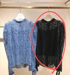 後釦デザインスタンドカラーレース