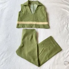 【ハンドメイド】セットアップ 上下セット プルオーバー ワイドパンツ F