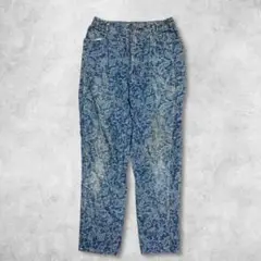 ペイズリー柄デニムパンツ 総柄 Vintage 古着系