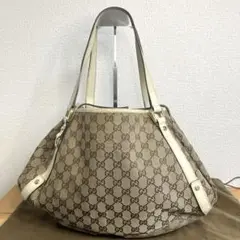【良品】グッチ　トートバッグ　アビーライン　GUCCI GGキャンバス　保存袋付