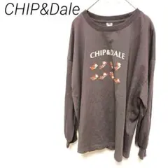 CHIP&Dale ロングスリーブカットソー ダークグレー　キャラクター　Ｌ