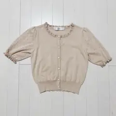 トッコクローゼット　半袖　カーディガン　ベージュ　M