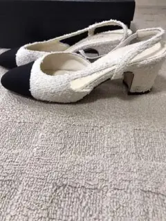 シャネル CHANEL スリングバックパンプス 37 サンダル ミュール