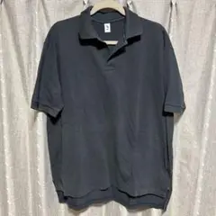 y080607 エルイー　ポロシャツ　無地　ブラック　L