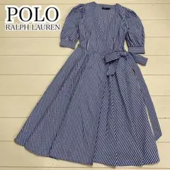 美品 ポロ ラルフローレン レディース ワンピース ドレス ギンガム ラップ