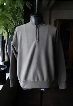 25aw A.PRESSE Half Zip Rib Collar Sweat