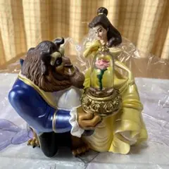 B3【used】美女と野獣 スノードーム オルゴール ヴィンテージ Disney - 希少 廃盤品☆ディズニー 美女と野獣 ライトアップ