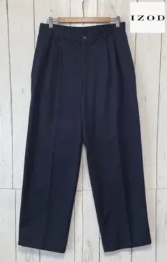 美品　IZOD HUSKY FIT アイゾット　ツータック　チノパン　ネイビー