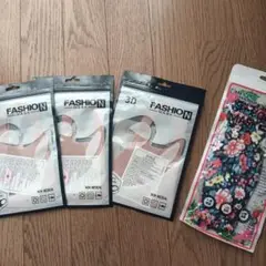ファッションマスク 3枚入り 花柄