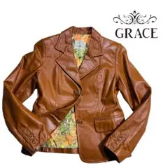 GRACE カウレザー テーラードジャケット