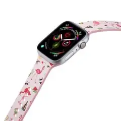 フラミンゴ アップルウォッチバンド 迷彩 ピンク 38mm 40mm 交換ベルト