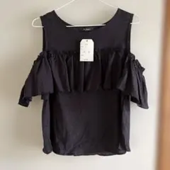 w closet フリルトップス F 黒
