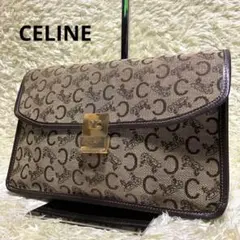 【美品】CELINE セリーヌ クラッチバッグ Cマカダム トリオンフ 金具