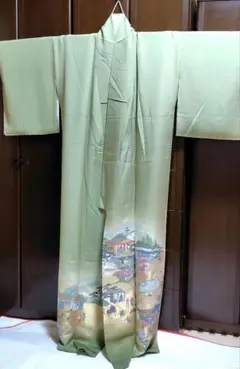正絹　寿光織　作家物　色留袖　一つ紋入