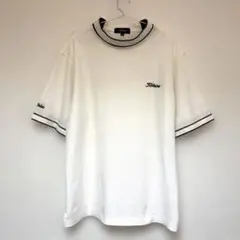 【Titleist 】ゴルフ ホワイトリブ編みシャツ Lサイズ