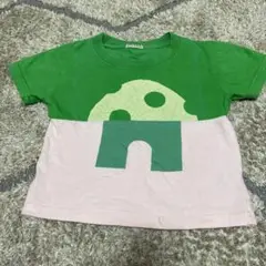 SUTOAドット柄と家の形のTシャツ