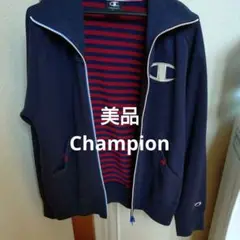 美品　Champion ネイビー ジップスエットMサイズ