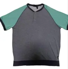 gym master ラグランスリーブTシャツ グレー/ターコイズ