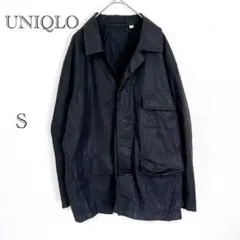 ユニクロ UNIQLO ハンティングジャケット【S】 黒 メンズ 綿混 春秋