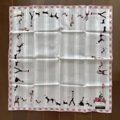 未使用　バーバリー　ハンカチ　犬　BURBERRY DOG お散歩　ハート