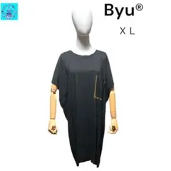 新品 未使用　Byu® ブラック　黒　ワンピース　美シルエット　ＸＬ　ゆったり