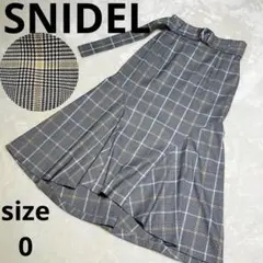 SNIDELスナイデル チェックマーメイドスカート 0サイズ(S)グレー