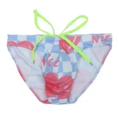 セクシー 三角 Ｌサイズ ハート 水泳パンツ 水着 ブルー 【数量限定】メンズ