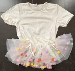enchante petit カラフルフリルチュチュTシャツ