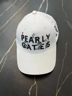 新品 パーリーゲイツ スヌーピー ロゴ キャップ 白