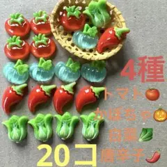 デコパーツ　トマト　かぼちゃ　白菜　唐辛子　野菜　農家　20個