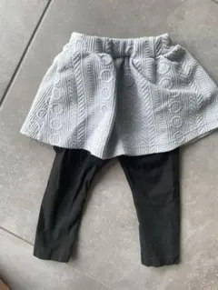 スカート付きパンツ 90サイズ グレー/ブラック