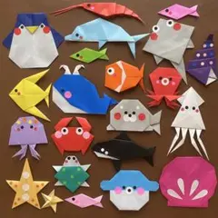 水族館　動物　魚　折り紙　壁面飾り　飾り　ハンドメイド　自由研究