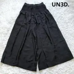 UN3D. ウエストシャーリング ワイドパンツ サイズ36 ブラック