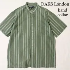 OLD DAKS London バンドカラーシャツ ストライプシャツ L
