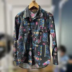 幾何学模様 長袖シャツ Vintage