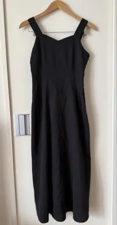 【natural couture 】ロングワンピース　ジャンパースカート　【黒】
