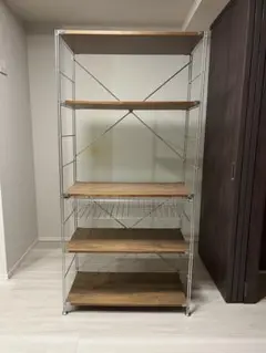 無印　ステンレスユニット　シェルフ　ウォールナット　ワイド　大　棚