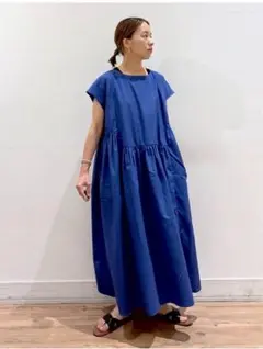 natural by clip ダブルフロント切り替えギャザーワンピース