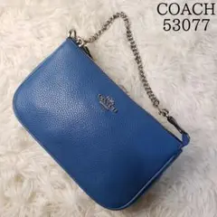 美品!コーチ COACH ハンドバッグ パーティーバッグ クラッチバッグ 青金