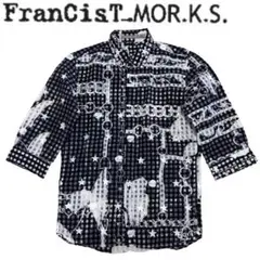 美品■FranCisT_MOR.K.S.■シアー チェーン スター 7分袖シャツ