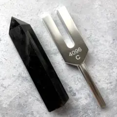 【虹入り！特大！残りわずか】クリスタルチューナー　音叉　天然石　モリオン　セット