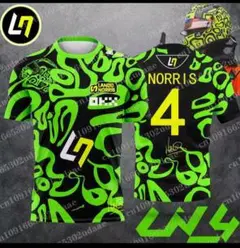 F1　フォーミュラワン　ランド・ノリス　NOR　速乾　Tシャツ　L
