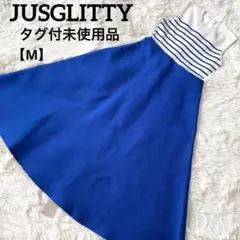 ジャスグリッティー✨タグ付未使用品✨【2/M】ボーダー　ニット　ロングワンピース