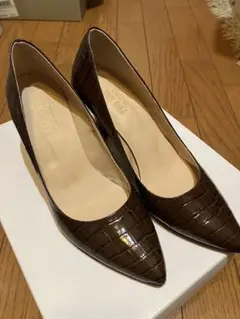 【美品】プールサイド パンプス クロコ型押し