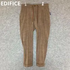 EDIFICE ブラウンチェック テーパードパンツ